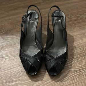 Stuart Weitzman Navy Patent Leather Heels
